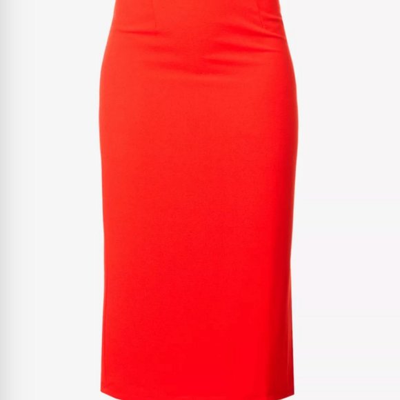 Miaou Moni Skirt in Red – XS | Low Waisted Midi Skirt with Back Slit - Picture 4 of 6